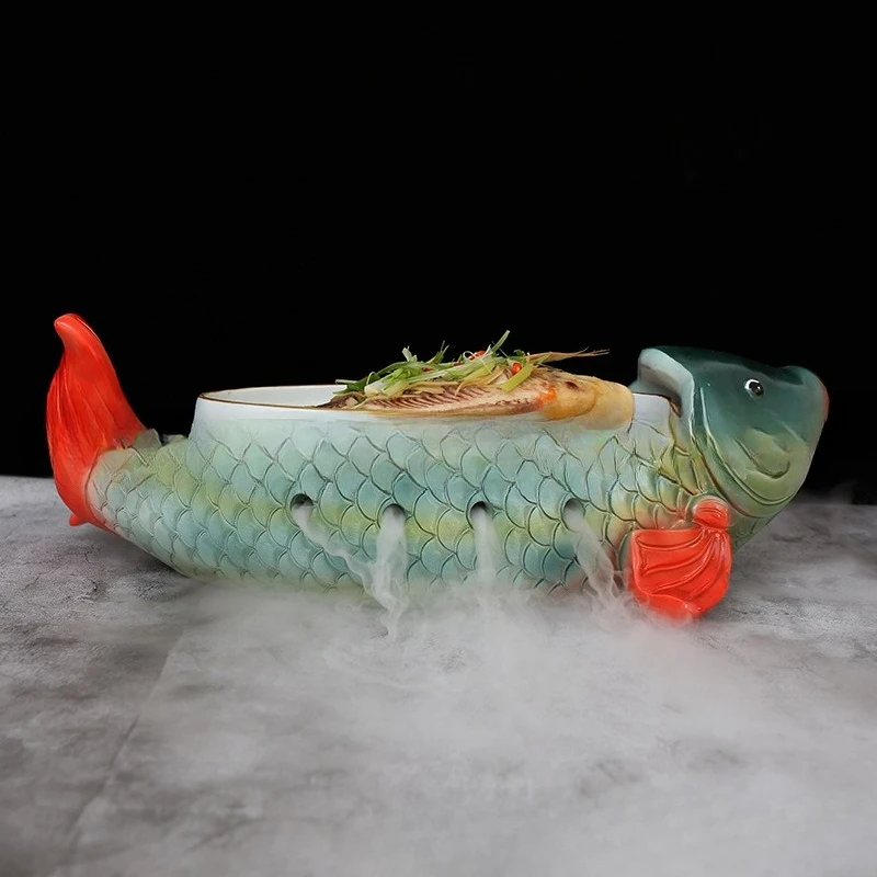 Personalized dishes Plate Irregular Dry ice Smoking Smoke utensils Tableware