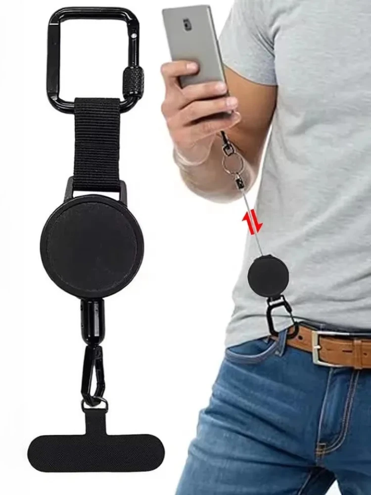 AliExpress Retractable Anti-Theft Phone Holder Smartphone Safety Lanyard Stra with Carabiner Anti-Drop Harness for Hiking Cycling Climbing