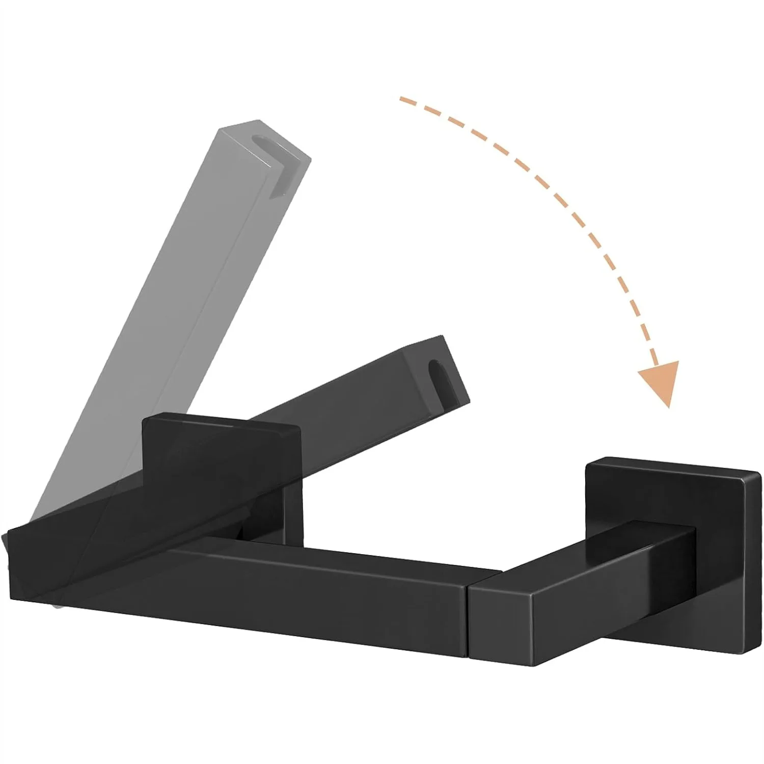 

Wall Mounted Toilet Paper Holder with Dual-Pivot Design, Matte Black for Bathroom