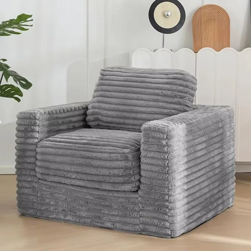 Folding Sofa Bed 3-in-1 Convertible Modern Eco-Friendly Corduroy High-Density Foam Futon Floor Couch Fold Chair for Living Room