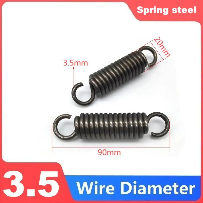 Resorte de gancho único de acero con resorte, resorte de tensión, diámetro del cable 3,5 mm, diámetro exterior 20/25/30 mm, longitud 80/100/120/180/200/220/250/280/300 mm.