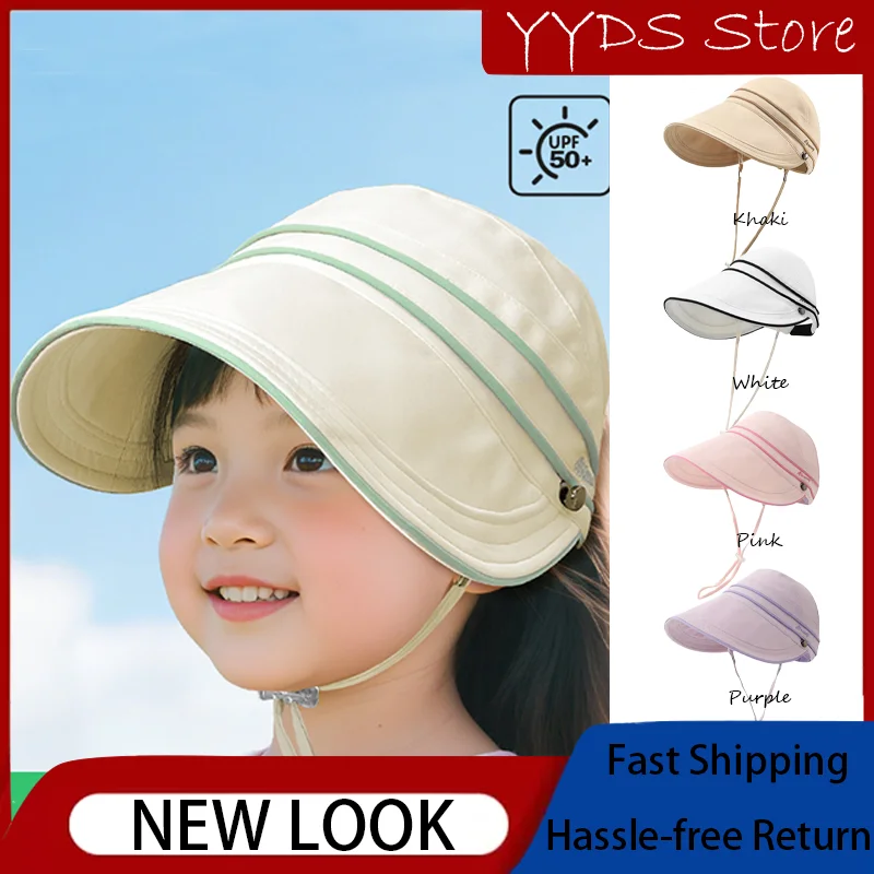 

Kids' Summer Sun Visor: Breathable, Sun Protection, Cute, with Wind Rope, Baby Toddler Sun Hat