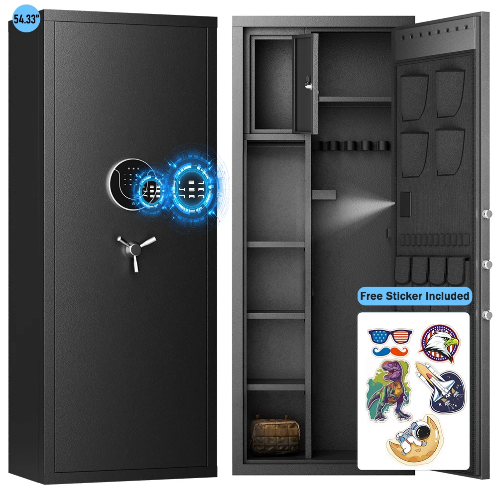 16-22 Large Gun Safe for Rifles and Pistols, Unassembled Digital Safe with Mute Function & Dual Alarm，Adjustable Shelf