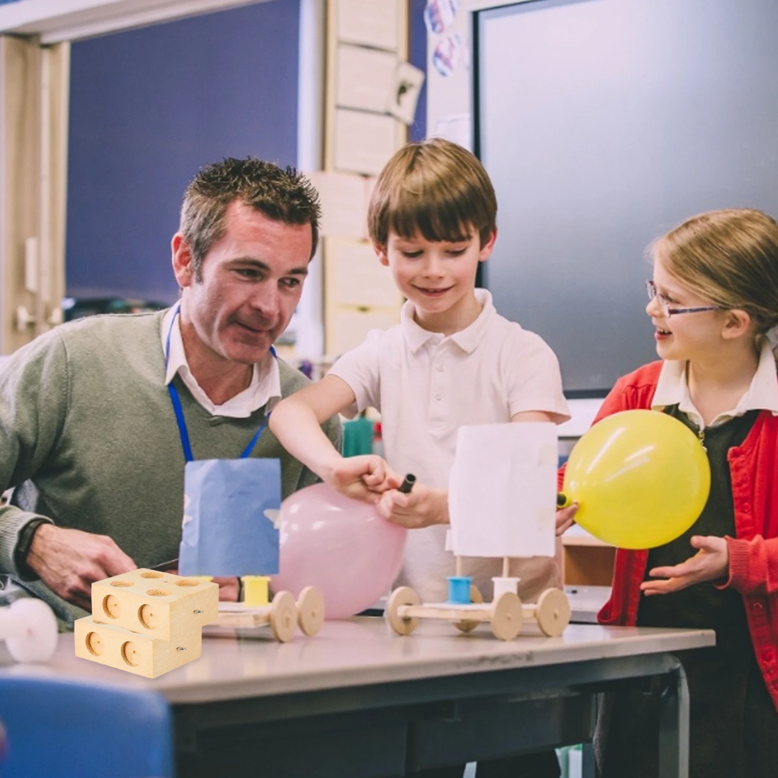 2 قطعة اكسسوارات السيارات الخشبية يميل الطائرات العلمية عربة الاحتكاك كتلة ميكانيكا التجارب