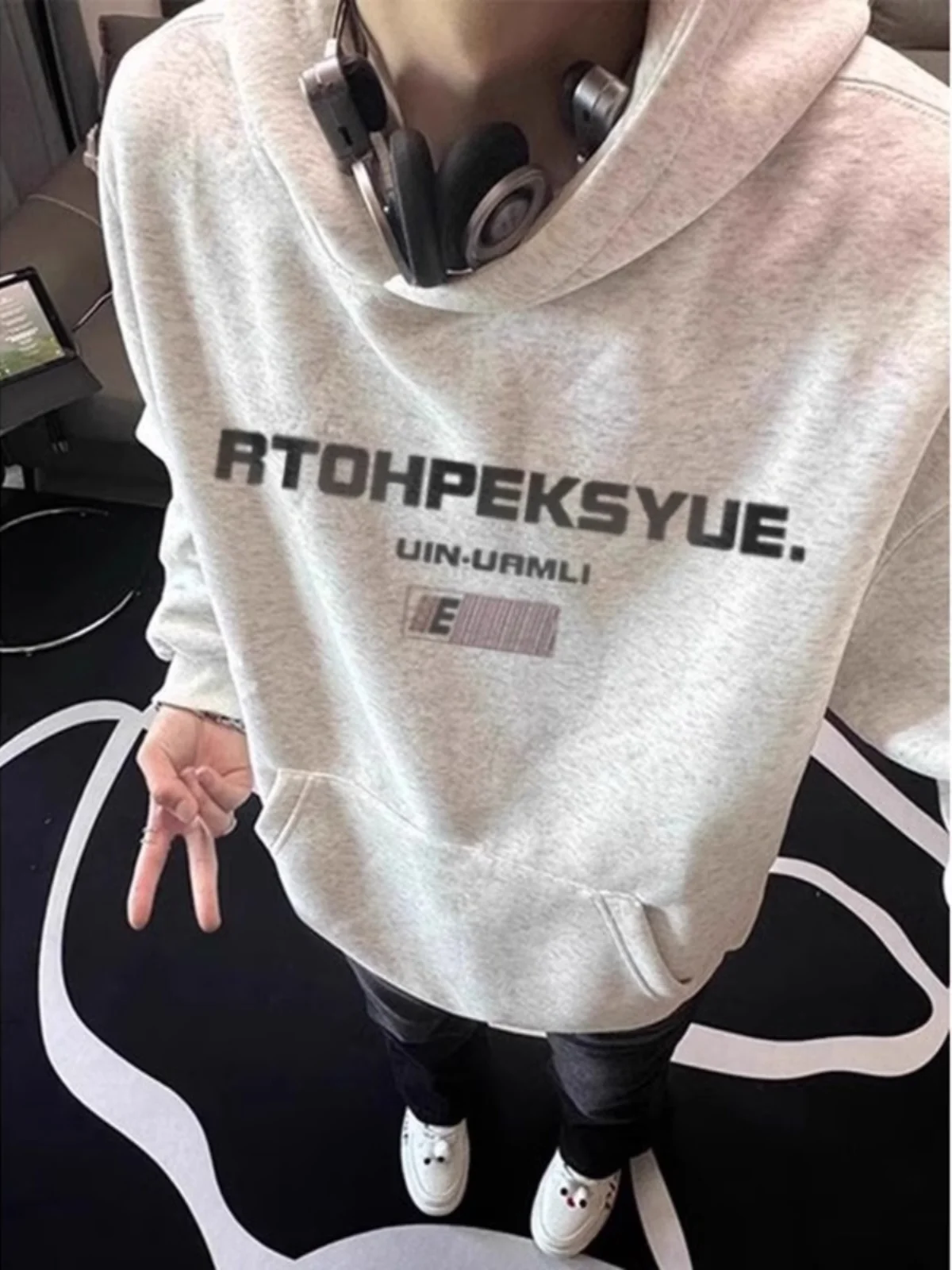 

Мужская толстовка Cleanfit Heavyweight Hardwaed с буквенным принтом, осенне-зимняя, в американском стиле, свободного кроя, с длинным рукавом