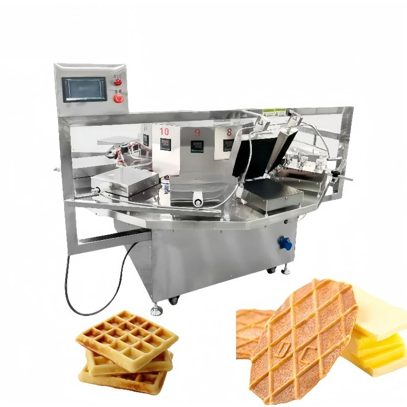 Mini Automatic Thin Crispy Waffle Making Machine Home Business Waffle Biscuit Baking Equipment