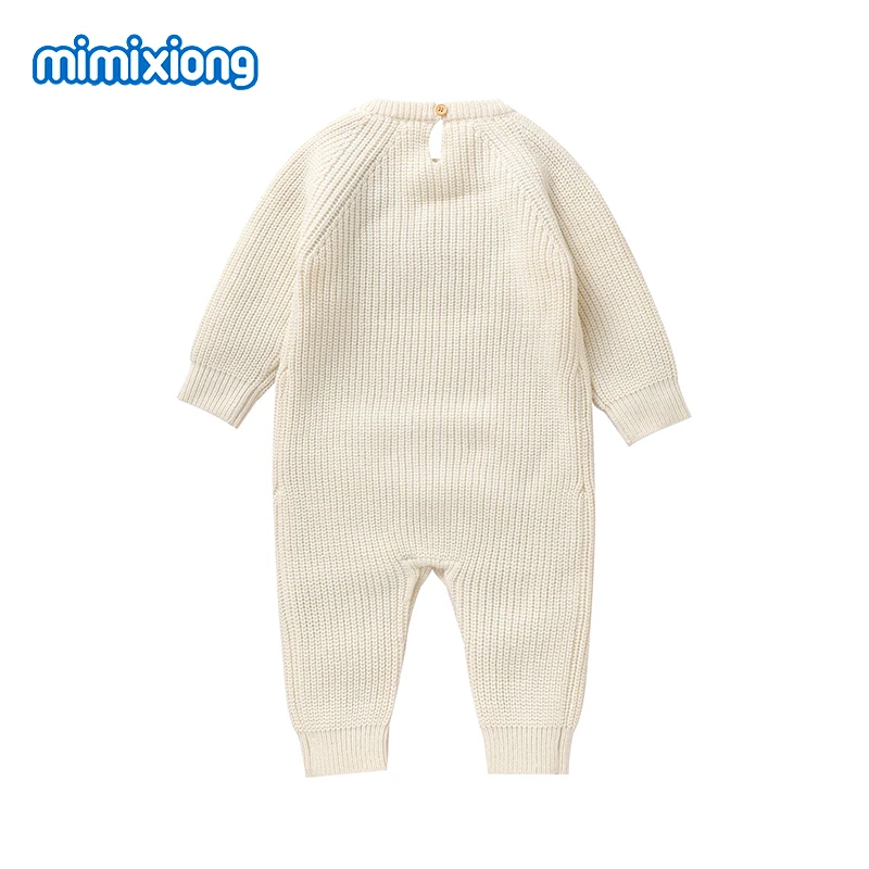 Winter Baby Rompers Clothes Cute Pumpkin Knit Newborn Boys Girls Camel Jumpsuits Long Sleeve Infant Unisex Overalls 0-18m Outfit