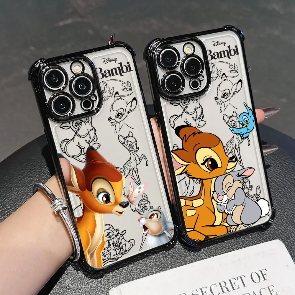 Anime BambiS Deers Plating Phone Case For Samsung A27 A37 A57 A07 A36 A16 A06 A35 A55 A25 A26 A05s A15 A54 A34 A24 A14 A05 4G 5G