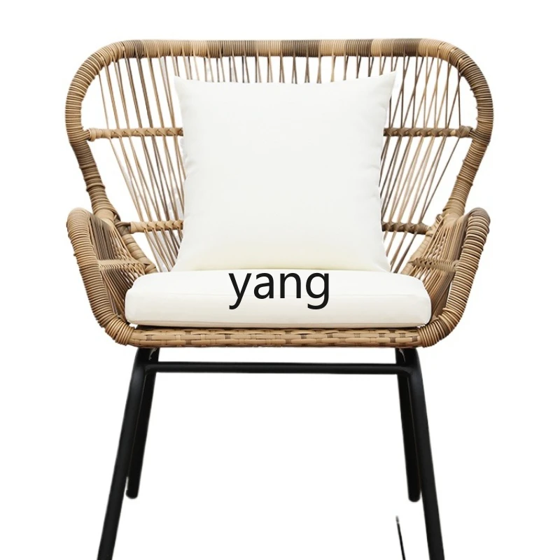 

LTT balcony rattan chair single woven leisure home bed and breakfast outdoor garden terrace rattan table and chair combination