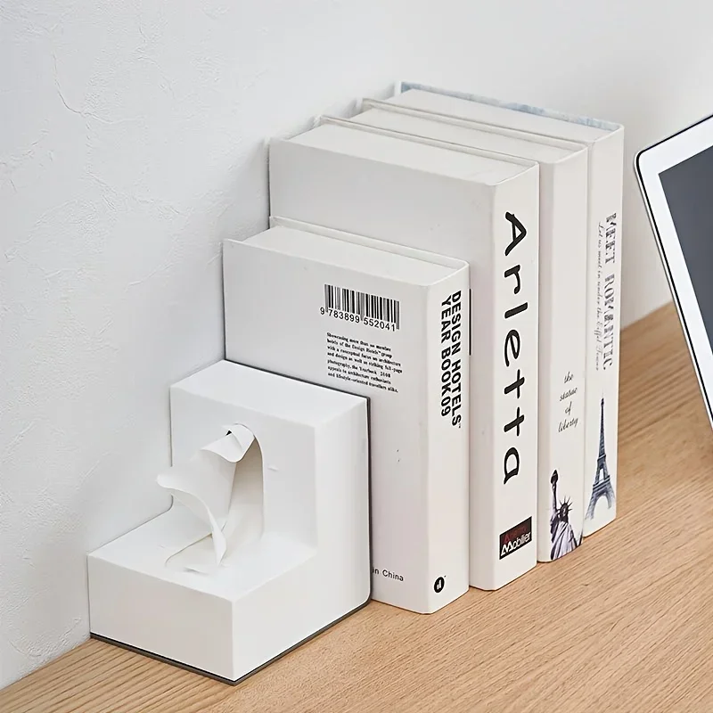 L-Shaped ABS Tissue Holder 1Pc, Double-Sided Right Angle Tissue Box with Open Lid for Living Room Storage