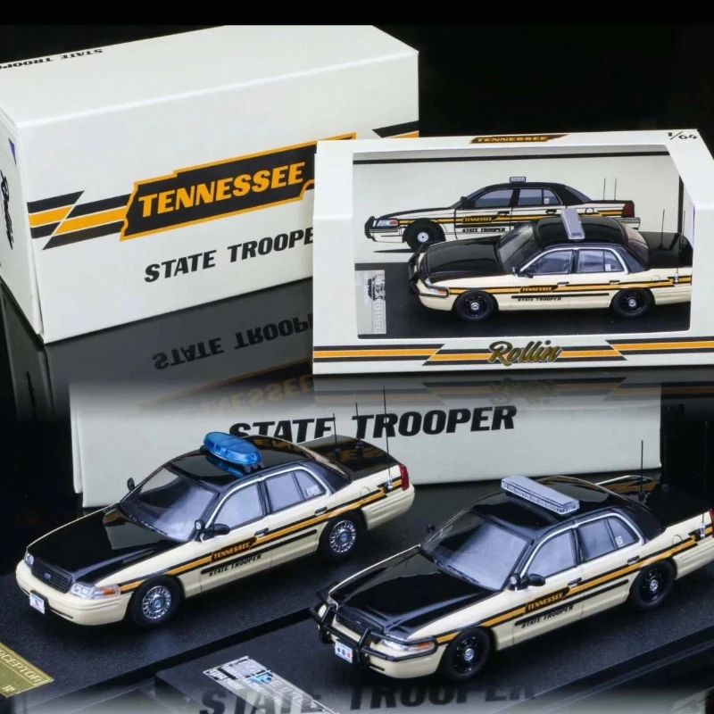 In stock 1:64 Tennessee State Police alloy miniature replica vehicle model, boy toy gift, room collection statue