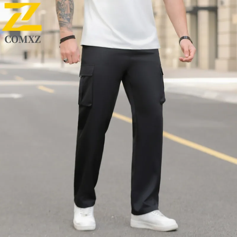 

COMXZ Fashion Cargo Pants Men 2025 Autumn Casual Vintage Multi-pocket Working Trousers Street American Wide-leg Delivery Pants