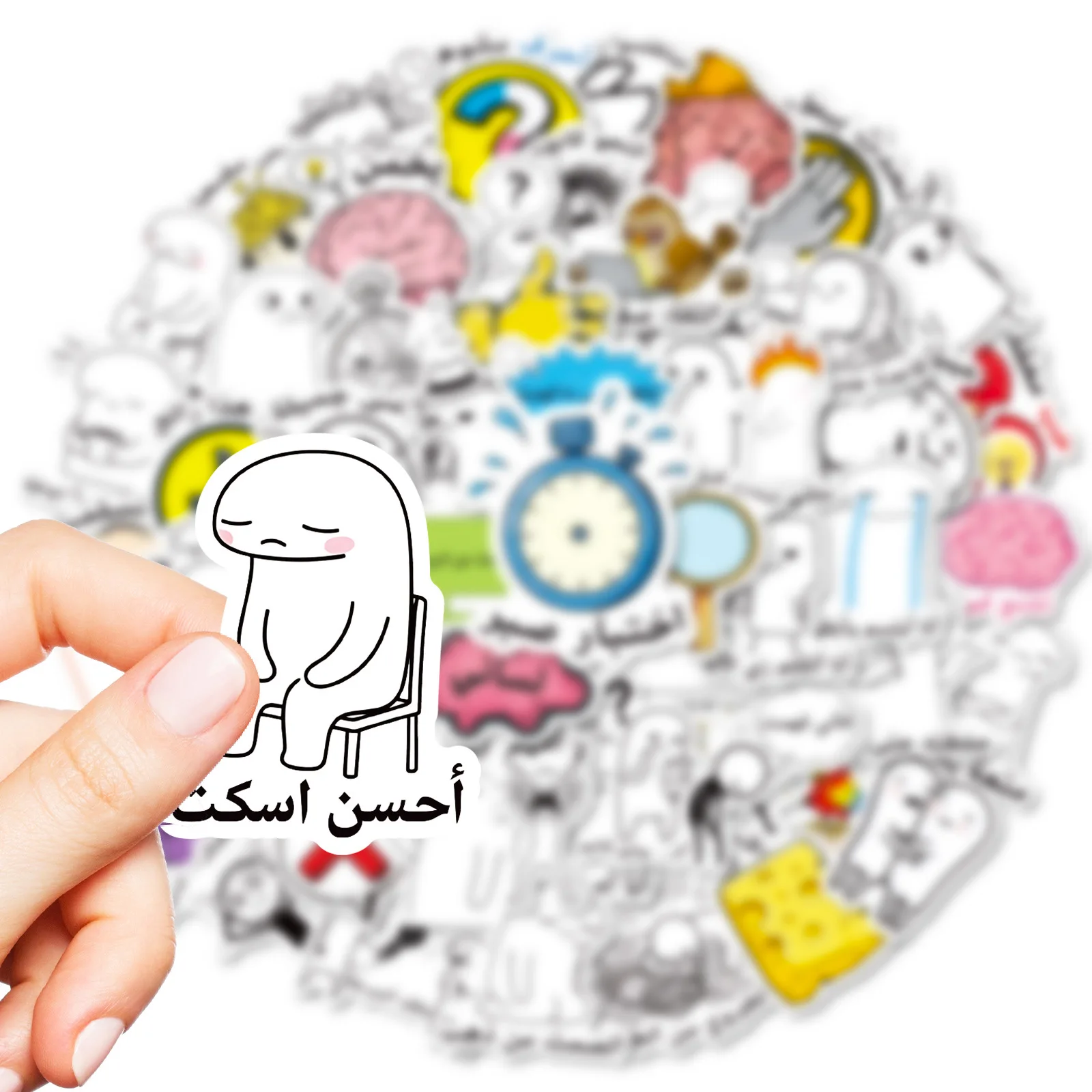 56Pcs Creative Arabic Inspirational Words Encourage Decals For Motorcycle Suitcase Notebook Skateboard Waterproof Stickers