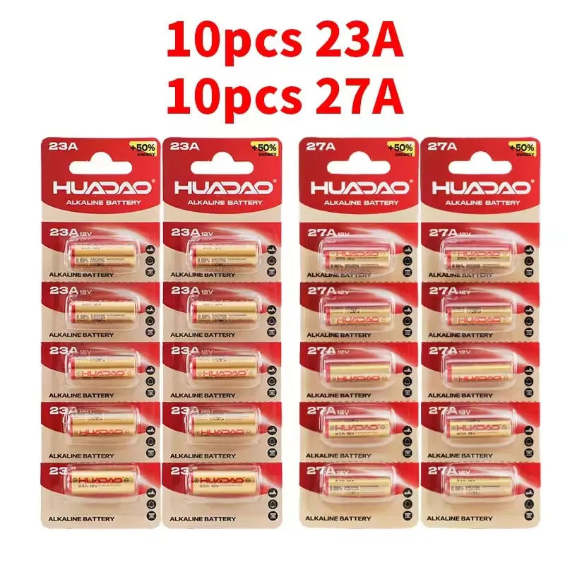 

12V 23A 27A Alkaline Battery Long Lasting Power, 5-60PCS Set for Remote Doorbell Toys Flashlight Garage, A23 E23A K23A L1028