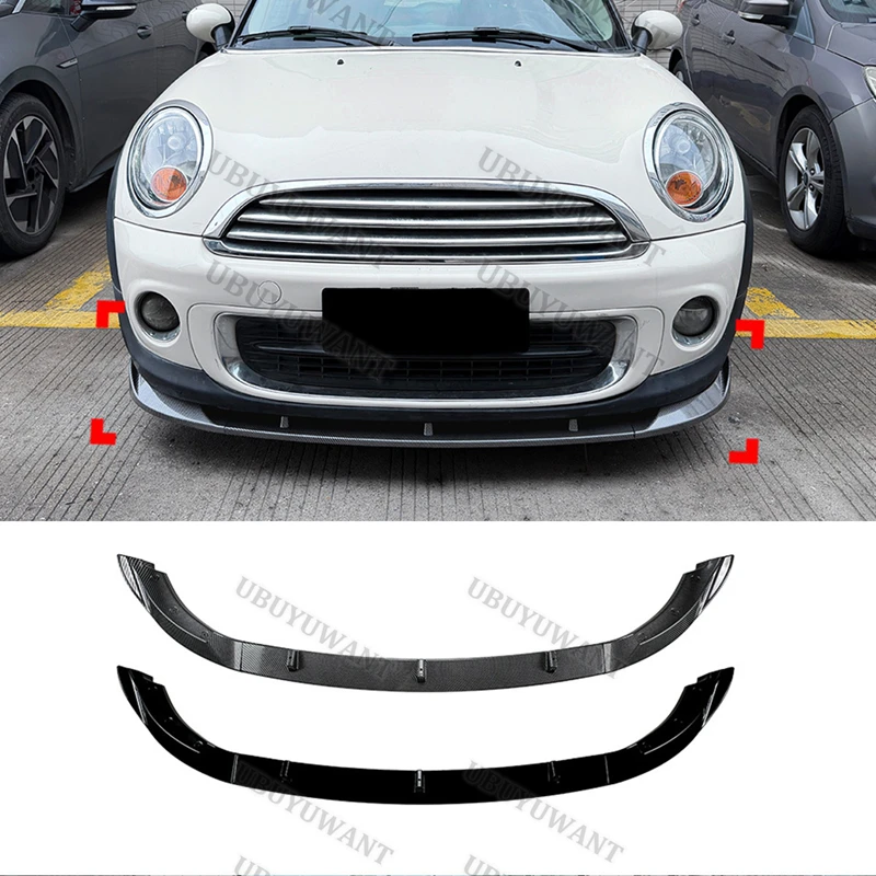 For Mini Cooper R56 R57 2011-2014 3pcs/Set Front Bumper Lip Spoiler Splitters Body Kit Aprons Cover Guard Trim