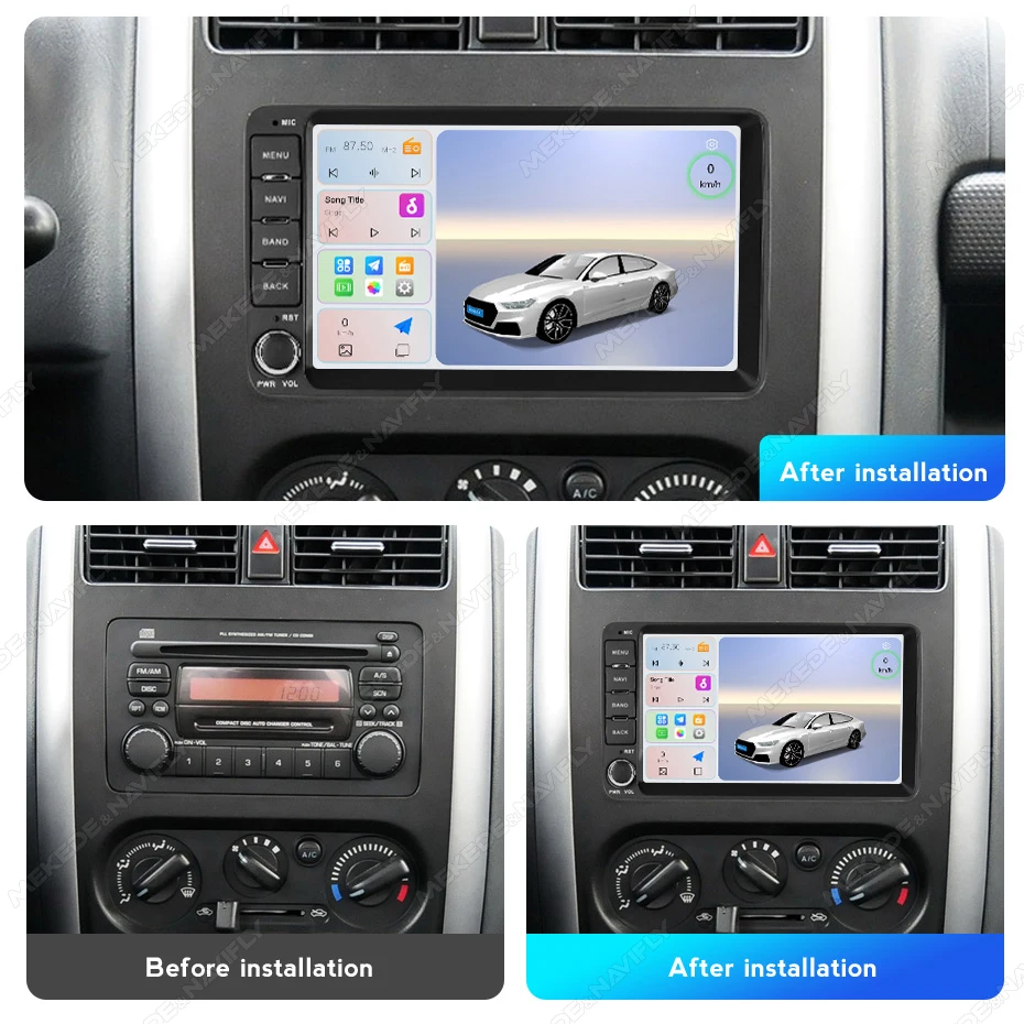 NaviFly Car Head Unit For Suzuki Jimny 2007‑2012 Wireless CarPlay Android Auto BT SWC GPS Navigation WIFI CoolingFan Auto Stereo