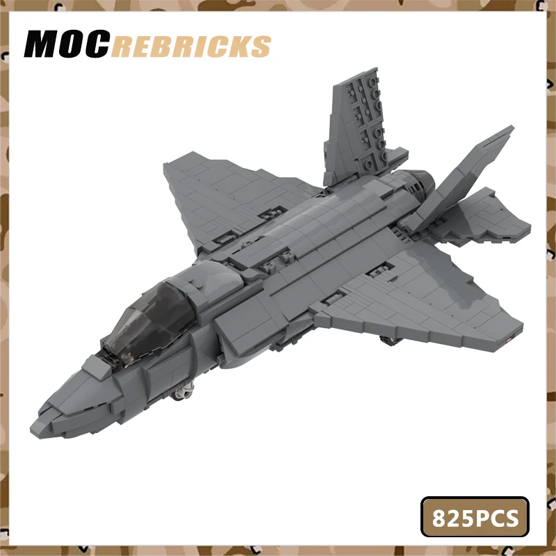 Military Weapons Series F-35B Lightning II Fighter MOC Building Block Personnel Carrier Aircraft DIY Model Toys Children Gifts