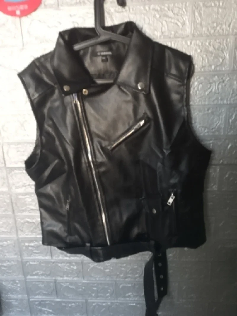 Veste en cuir PU noir pour femme, manteau de moto, gilet, glaçure, fermeture éclair, mode Steampunk, printemps, automne