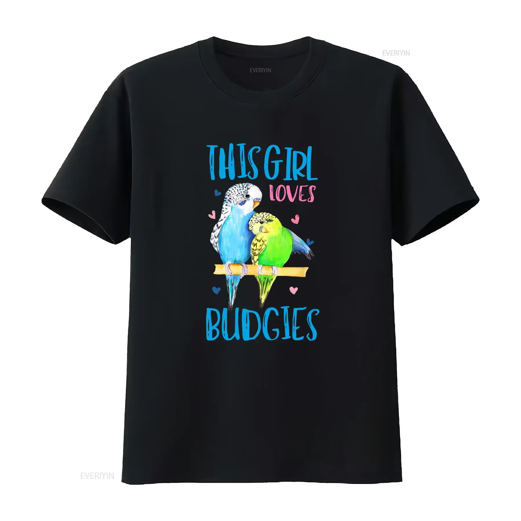 Budgie T Shirt Girls Pet Bird Parakeet Budgerigar  vintage Washed graphic homme Comfortable streetwear Unisex fashion Versatile