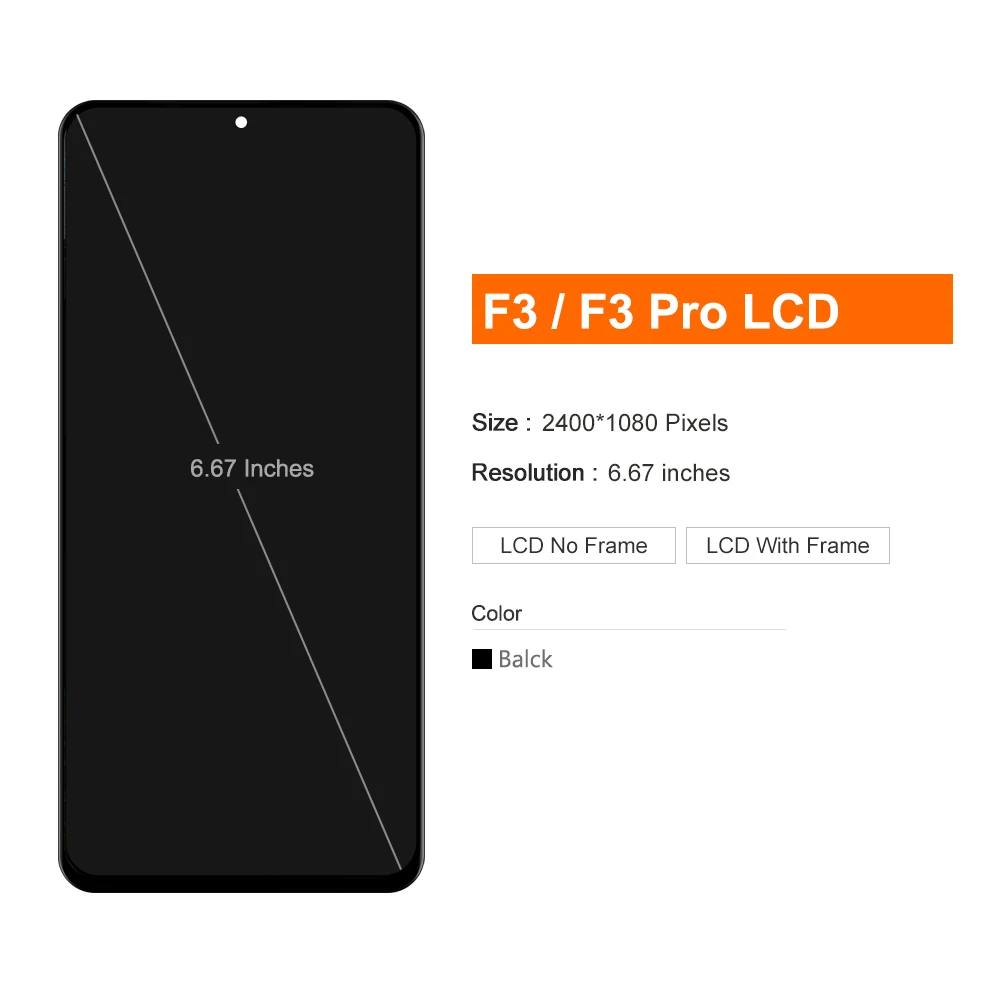 100% Teste For Xiaomi Poco F3 LCD M2012K11AG Display Touch Screen Digitizer Assembly For Xiaomi Pocophone F3 Pro Display