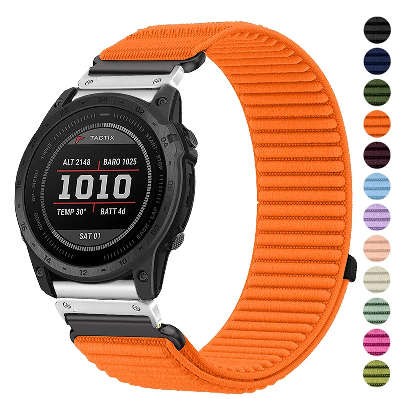Correa de nailon QuickFit de 26mm y 22mm para Garmin Fenix ​​8 Pro 51mm AMOLED/MicroLED Fenix8 47mm 7 7X Pro Solar 6 6X, pulsera para reloj