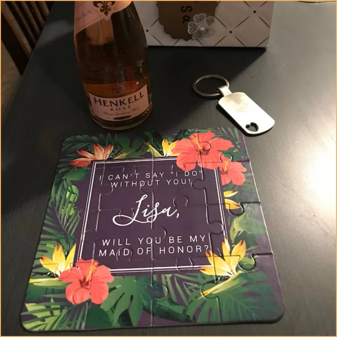 16*16 سنتيمتر بانوراما شخصية ، ألغاز زهرة مخصصة ، اقتراح وصيفة الشرف الشاطئ ، نباتات استوائية ، 3*5 = 15 قطعة فكرة هدية الزفاف #3