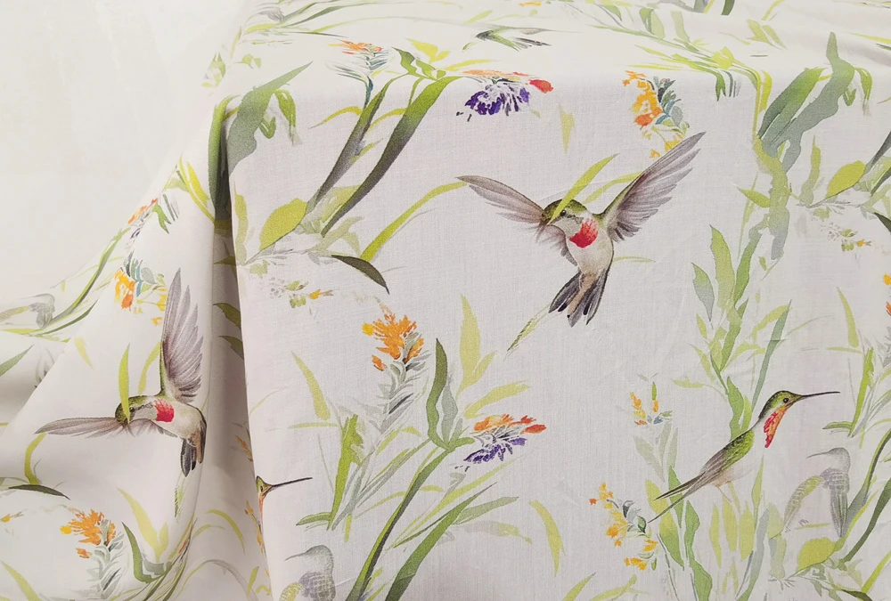 1 Meter x 1,4 Meter Vogelmuster-Material Weicher Viskose-Rayon-Stoff für Sommerkleidung und Näharbeiten – Detail 5