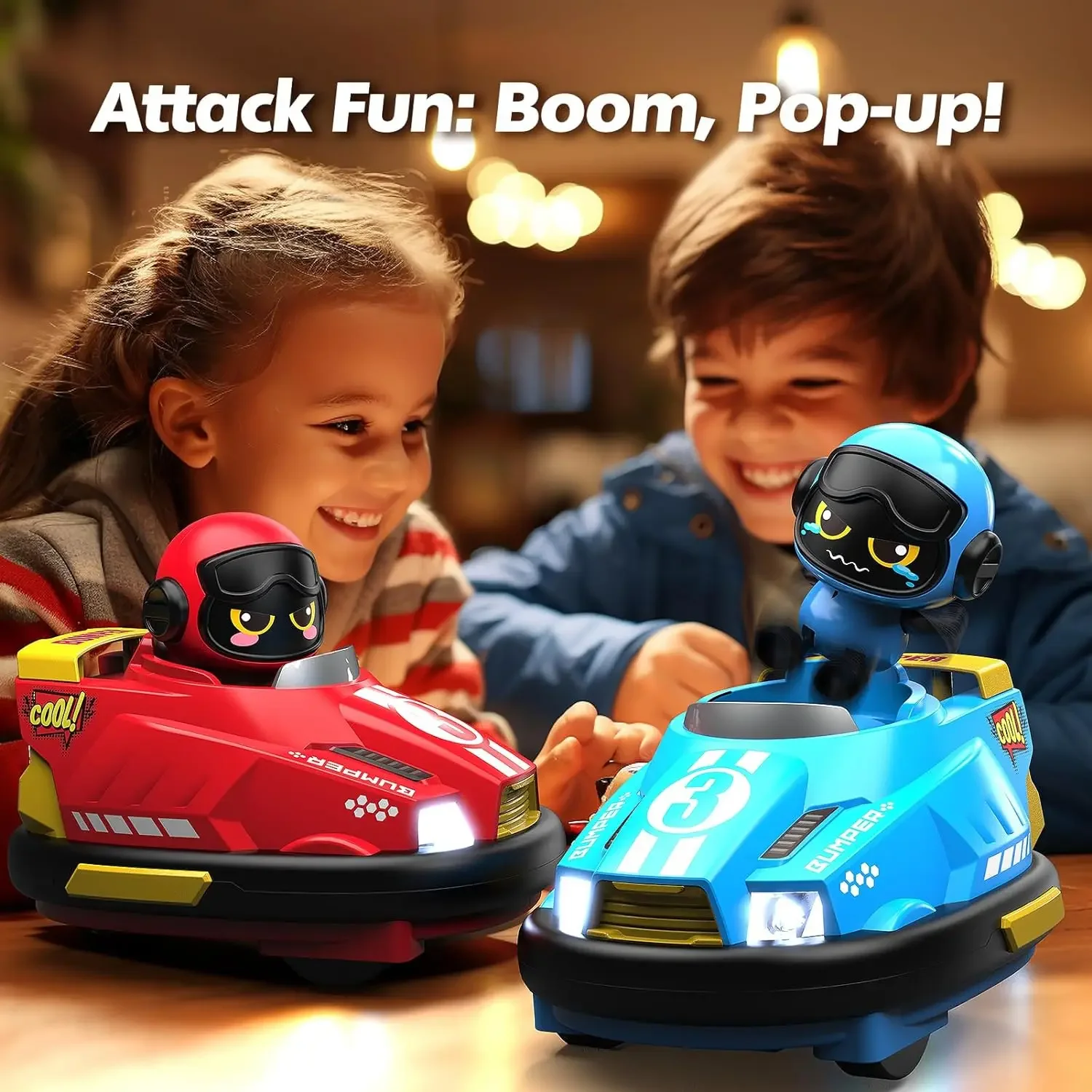 PE Toy 2.4G Bumper Car Pop-up Doll Crash Bounce Ejection Light Children\'s Remote Control Toys Gift for Parenting