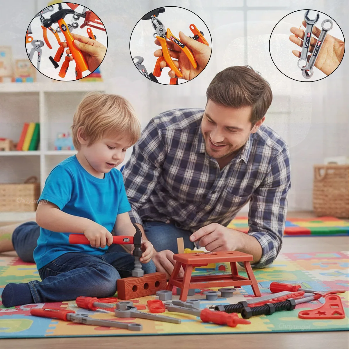 子供用ごっこ遊びツールキット 38/41/42個入り ロールプレイ修理建設ツールキット 知育玩具 幼児 男の子 女の子向けギフト