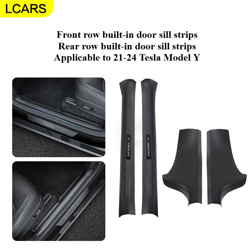 

LCARS-front/rear built-in door sill strips Applicable to 21-24 Tesla Model Y Anti-kick accessories to protect the original car