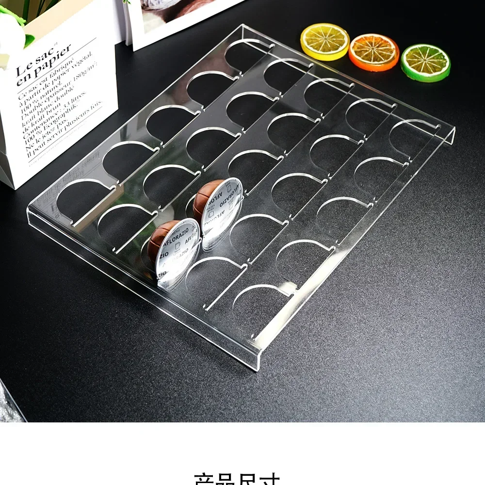 

Поднос для хранения кофейных капсул, органайзер с выдвижным ящиком, вмещает 25 капсул, ящик для хранения ящика стола, компактные аксессуары для кофе