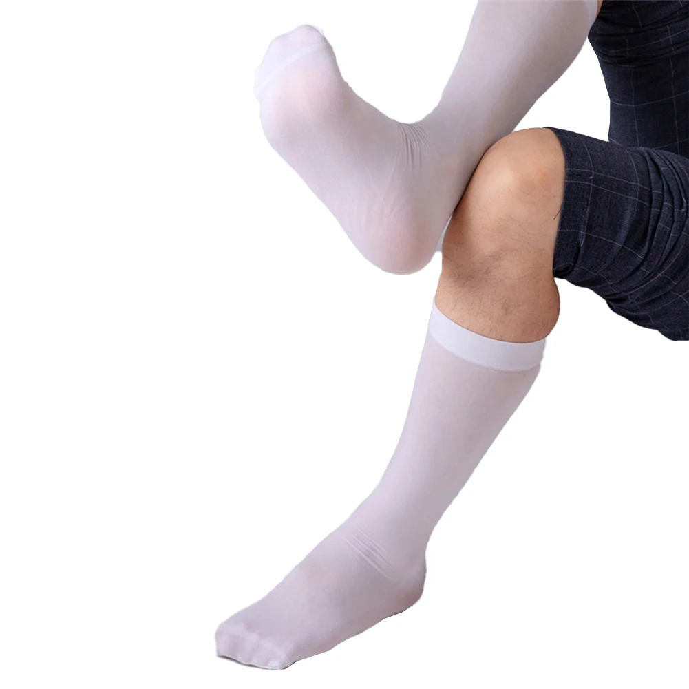 

8 Different Colors Mens See Through Business Formal Dress Socks Stockings Ultrathin Stretch Breathable Socks