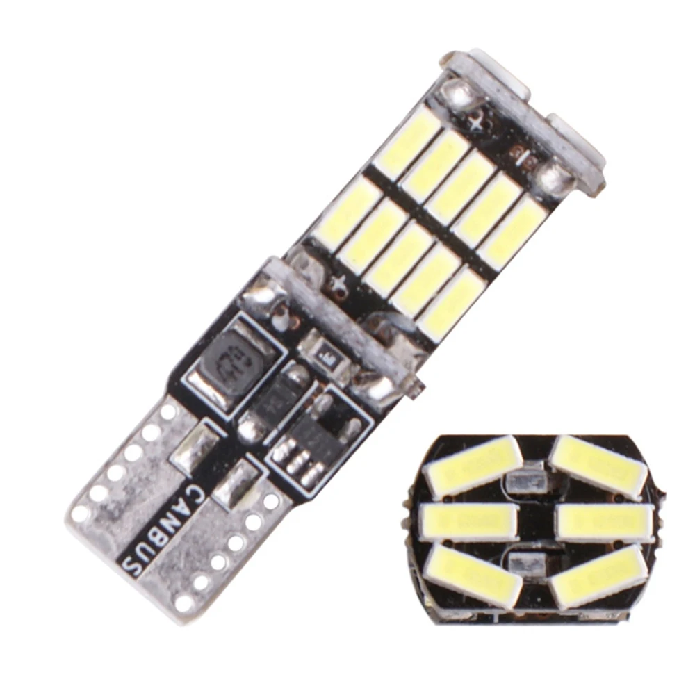 Signal Lamp 1200Lm T10 W5W LED Canbus Bulbs 4014 26SMD Instrument Lights White 12V 7000K LED Reversing Lights 12V lde