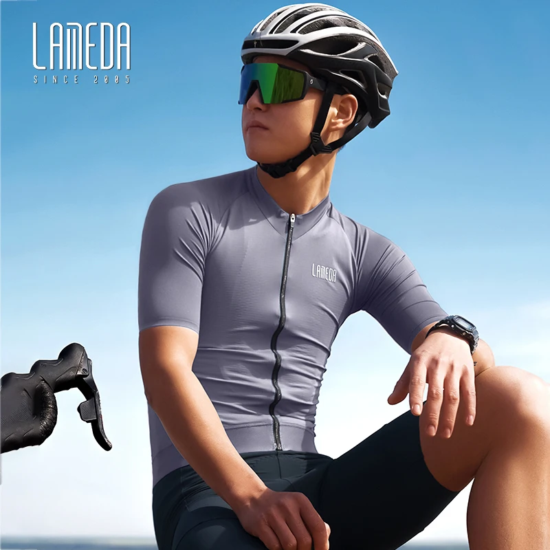 LAMEDA Cycling Jersey For Men Tight Top Suits Soft Quick Drying Short Sleeves Bicycle Sweatshirt Spring Summer MTB Road Bike App