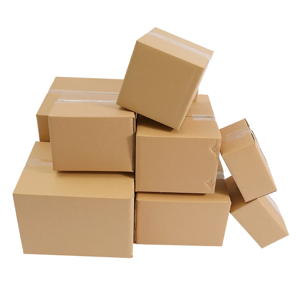 10Pcs Square Corrugated Box Brown Shipping Paper Box Mailer Candles Perfume Packing Gift Box 3-Layer Thicken Cardboard Carton