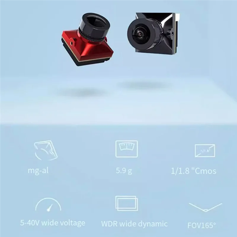 

For Caddx Ratel2 Analog Camera 500MP Pixel 165° Viewing Angle Traverser FPV Versatile Convenience Camera, Easy Install Black