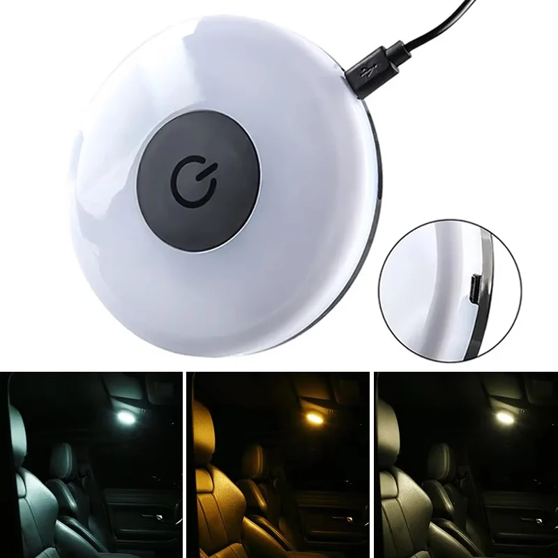 Magnetic Car LED Touch Light Universal Auto Interior Reading Lamp Auto Trunk Lighting Rechargeable Light CarAccessories Interior