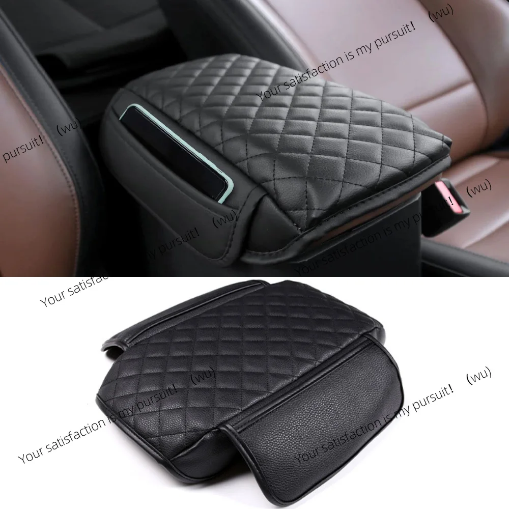 

For Ford Maverick 2022 2023 2024 2025 Center Console Armrest Cover Black Synthetic Leather Car Accessories