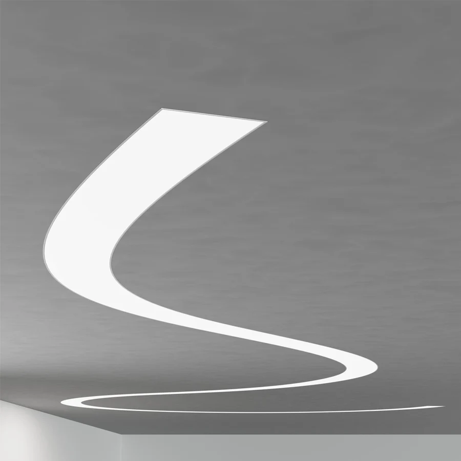 S Shape Architectural Curved LED Linear Light Custom Made for Indoor Projects, Home & Commercial