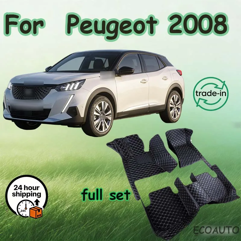 

Car Floor Mats For Peugeot 2008 E2008 2020 2021 2022 2023 Carpets Foot Pads Accessories Interior Parts Waterproof Rug Automobile