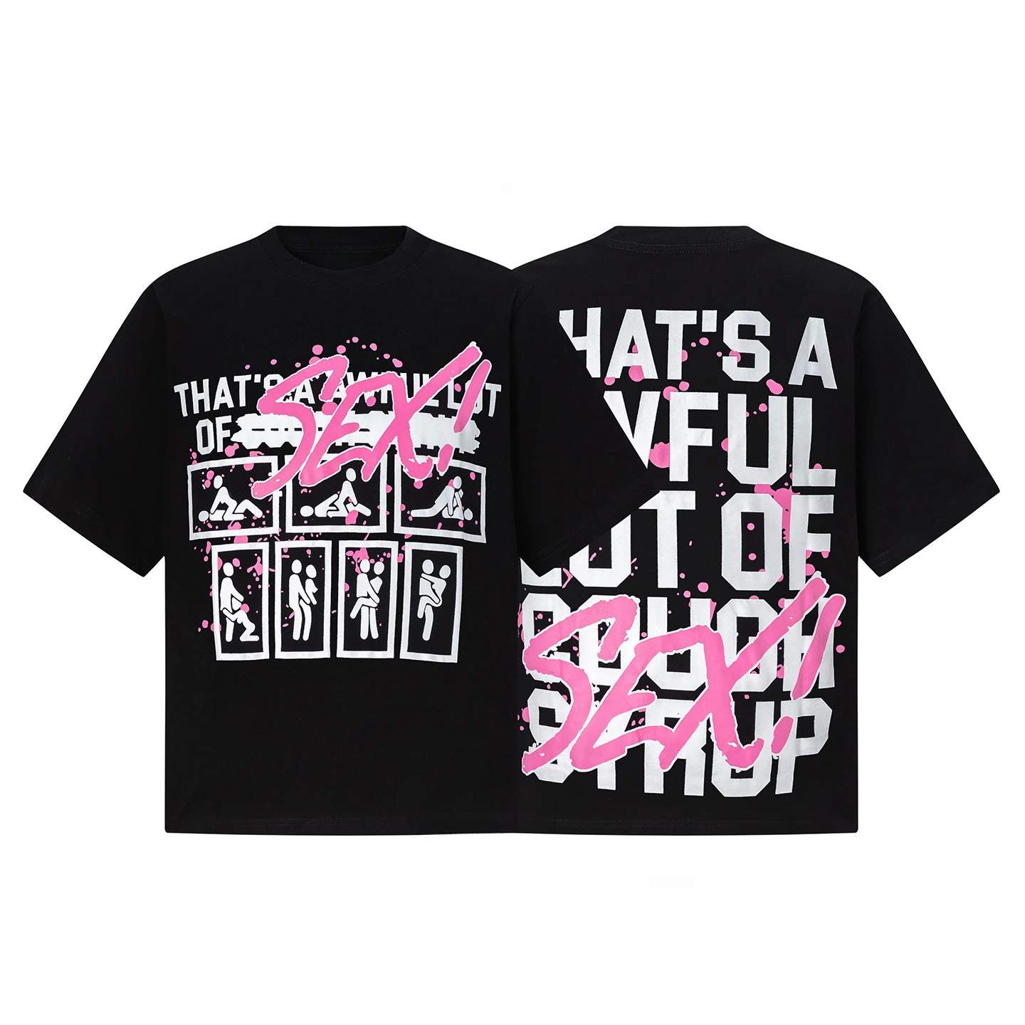 Sugar Syrup Street Graffiti Hip-hop Trend Art Style Summer Casual T-shirt Men's and Women's Luxury Brand Top