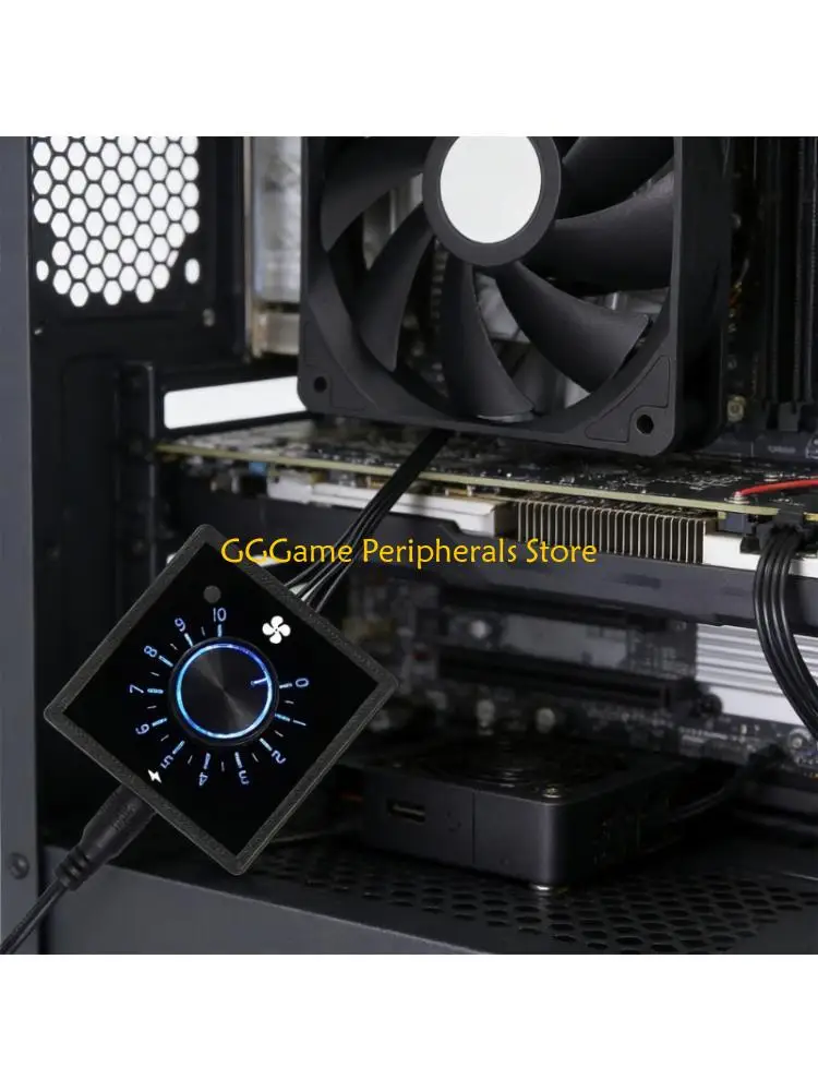 

U55B Universal 4Pin Computer Fan PWMs Speed Regulator Supports 10 Level Adjustments
