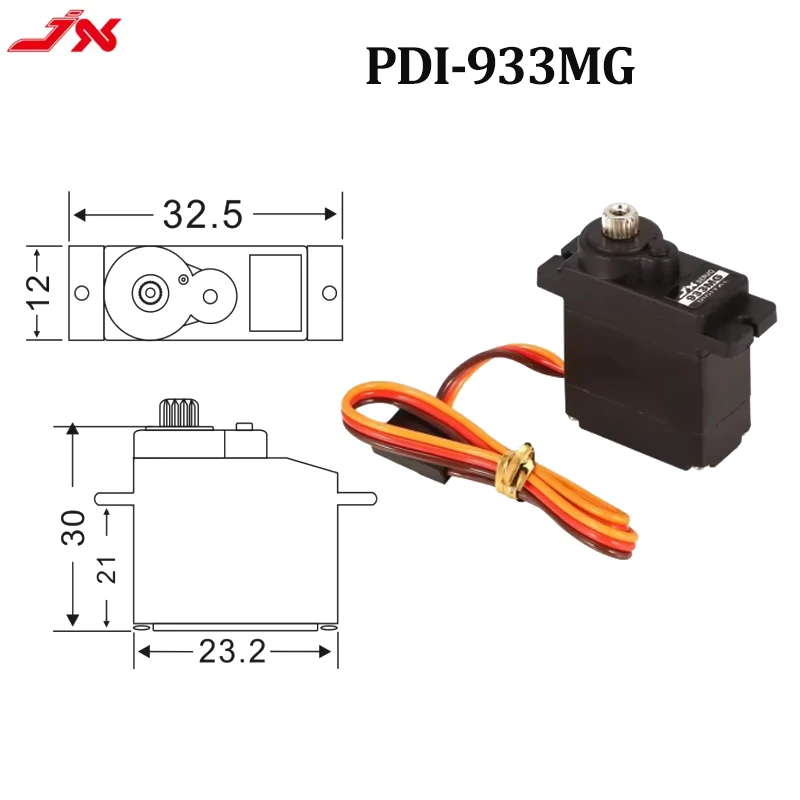 Jx PDI-933MG 3.5kg grande torque metal engrenagem servo digital para 1/18 rc carro caminhão modelo helicóptero robô peças micro rc servo