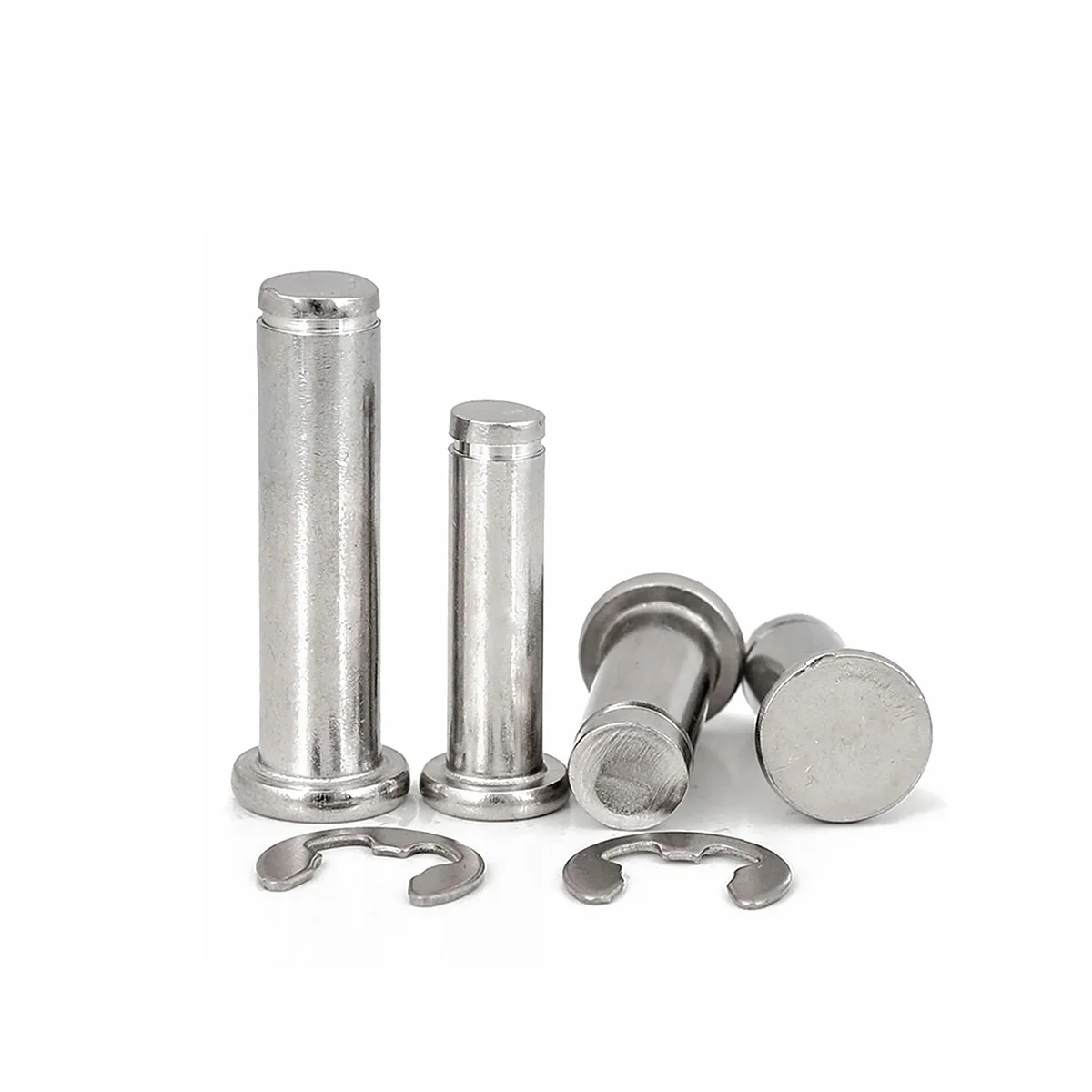 

304 Stainless Steel Flat Head Shaft With Snap Ring Cylindrical Pin Positioning Pin M3M4M5M6