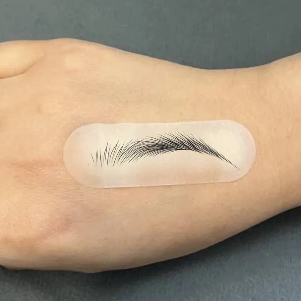 حماية الحاجب شريط مقاوم للماء الوشم عملية حقيقية نقل ملصق الجلد الحاجب خط ممارسة الوشم السيليكون الدائم