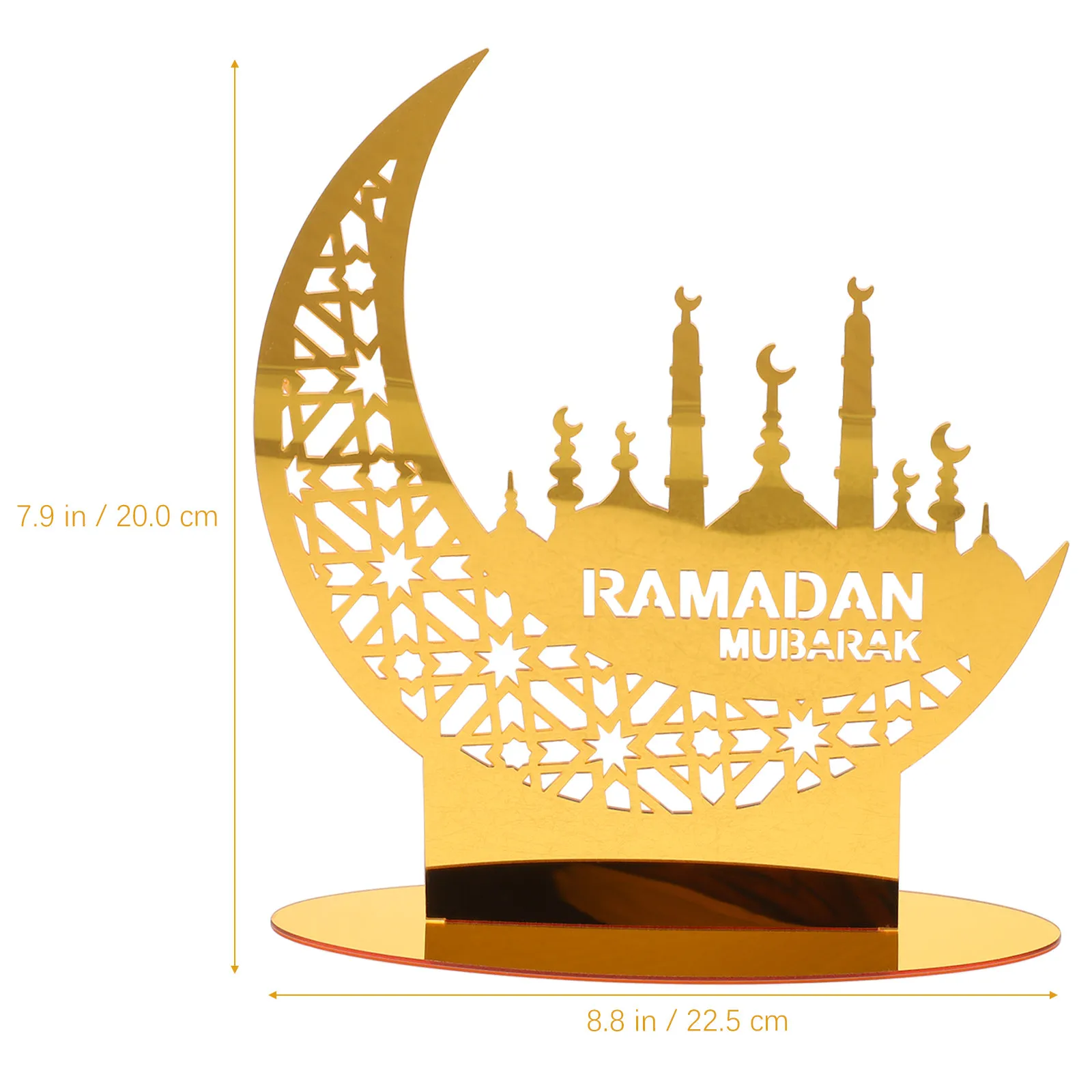 Eid Mubarak Acrylic Moon Table Decoration Ramadan Home Decor Muslim Mubarak Sign Party Ornament Eid Decor Table Craft Ornament