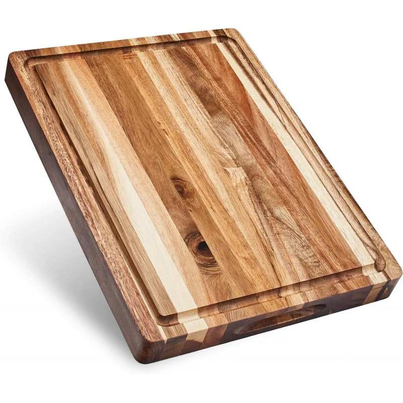 

Winsome Acacia Wood Edge Grain Cutting Board for Kitchen, with Juice Groove & Sorting Compartment, Durable & Knife - Friendly