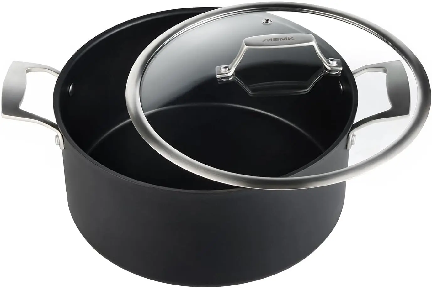 

Суповая кастрюля со стеклянной крышкой, антипригарным покрытием, долговечная работа с антипригарным покрытием, совместимая с индукционными варочными панелями.