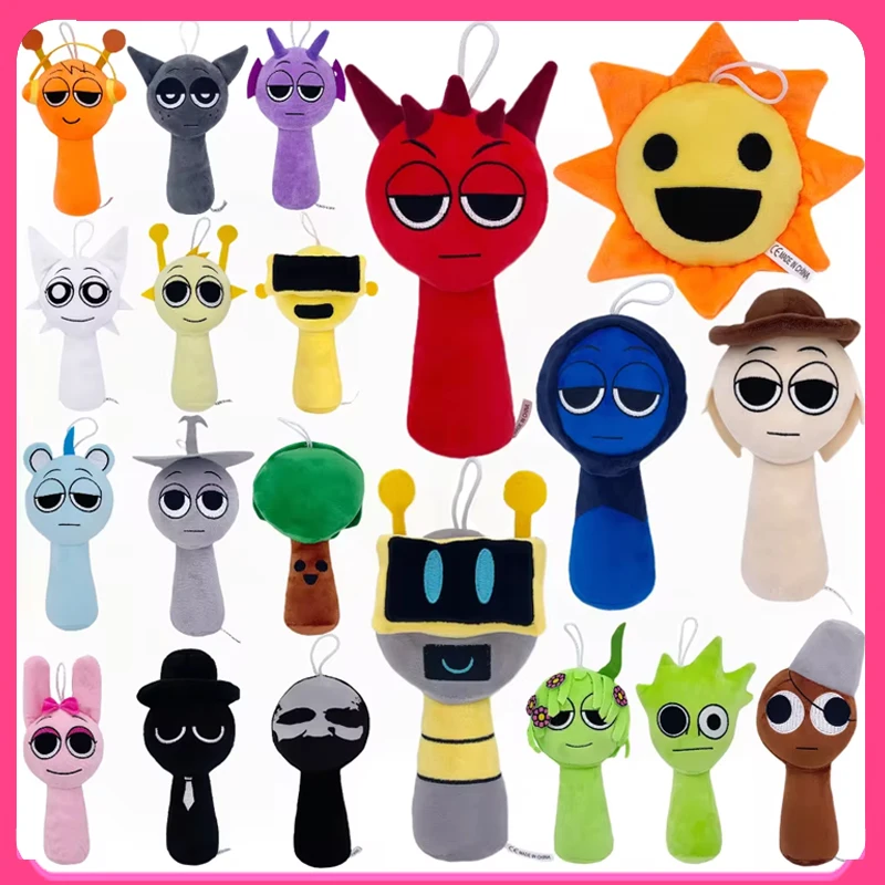 Sprunki pelúcia bonecas jogo brinquedos dos desenhos animados bonito macio recheado incredibox travesseiro brinquedo crianças aniversário presentes de natal