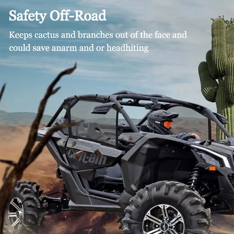 UTV Side Window Nets Mesh Sunshade Shield Cover For Can Am Maverick X3 And X3 Max Front Window 2017-2024 UTV Accessories
